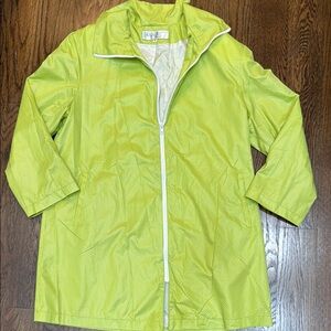 VTG SO CUTE Panache New York Green and White Jacket Lightweight Water-Resistant